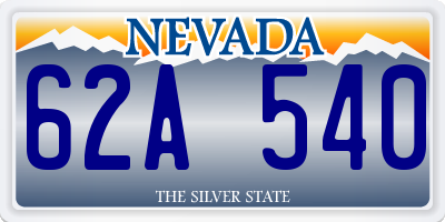NV license plate 62A540