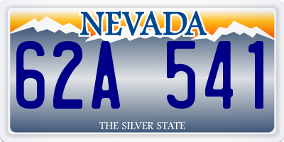 NV license plate 62A541