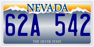 NV license plate 62A542