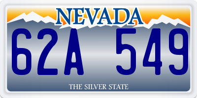 NV license plate 62A549