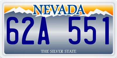 NV license plate 62A551