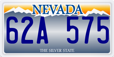 NV license plate 62A575