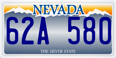 NV license plate 62A580