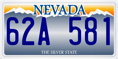 NV license plate 62A581