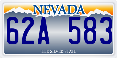 NV license plate 62A583