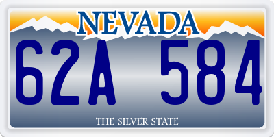 NV license plate 62A584