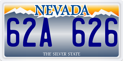 NV license plate 62A626