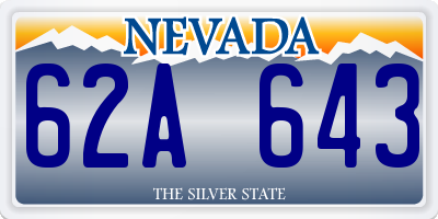 NV license plate 62A643