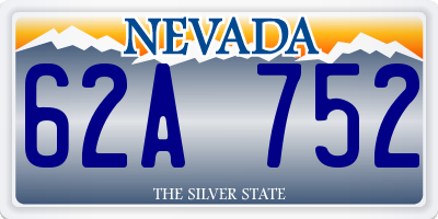 NV license plate 62A752