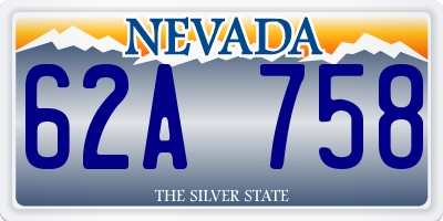 NV license plate 62A758