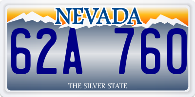 NV license plate 62A760