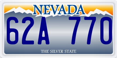 NV license plate 62A770