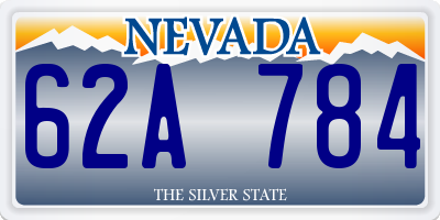 NV license plate 62A784