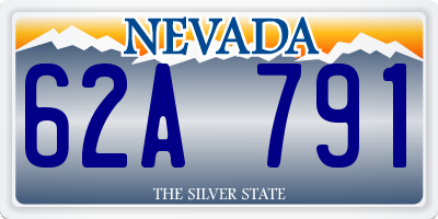 NV license plate 62A791