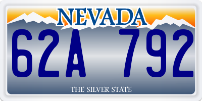 NV license plate 62A792
