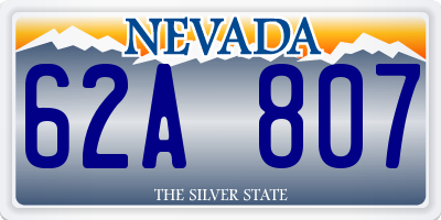 NV license plate 62A807