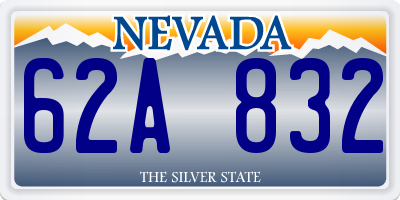 NV license plate 62A832