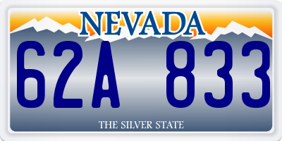 NV license plate 62A833