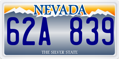 NV license plate 62A839