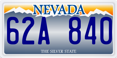 NV license plate 62A840