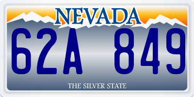 NV license plate 62A849