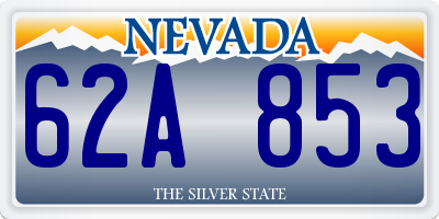 NV license plate 62A853