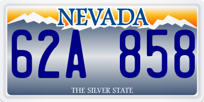 NV license plate 62A858