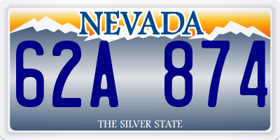 NV license plate 62A874