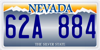 NV license plate 62A884