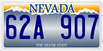 NV license plate 62A907