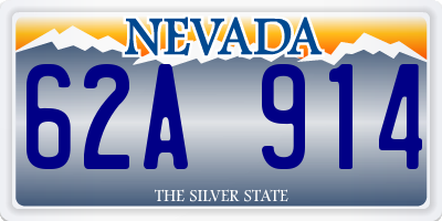 NV license plate 62A914