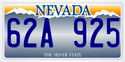 NV license plate 62A925
