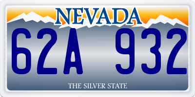 NV license plate 62A932