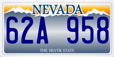 NV license plate 62A958