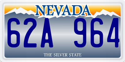 NV license plate 62A964