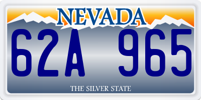 NV license plate 62A965