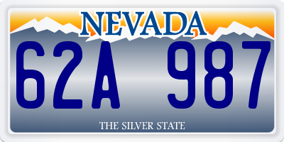 NV license plate 62A987