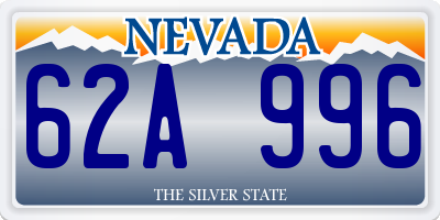 NV license plate 62A996