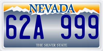 NV license plate 62A999