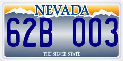 NV license plate 62B003