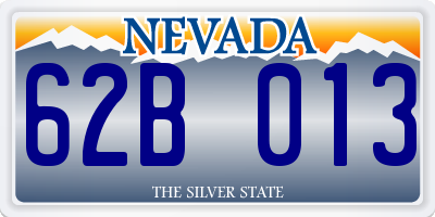 NV license plate 62B013