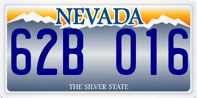 NV license plate 62B016