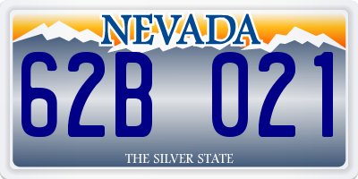 NV license plate 62B021