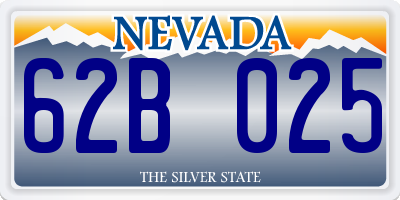 NV license plate 62B025