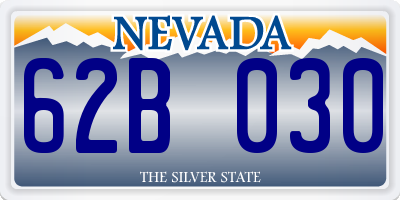 NV license plate 62B030