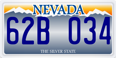 NV license plate 62B034