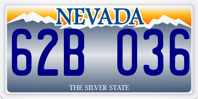 NV license plate 62B036