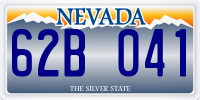 NV license plate 62B041