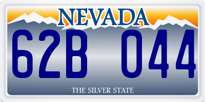 NV license plate 62B044