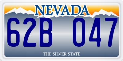 NV license plate 62B047